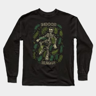 Ferns Indoor Human Skull by Tobe Fonseca Long Sleeve T-Shirt